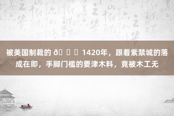 被美国制裁的 🌞1420年，跟着紫禁城的落成在即，手脚门槛的要津木料，竟被木工无